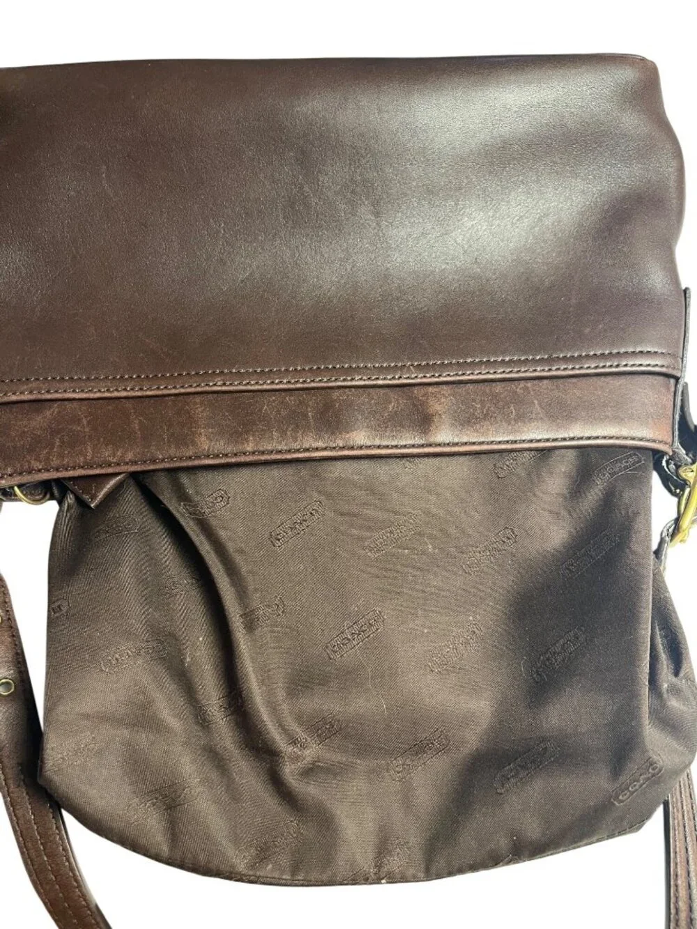 Coach VTG Legacy Shoulder Bag Brown Leather C23-9861 Adj. Strap Top-Zip Close